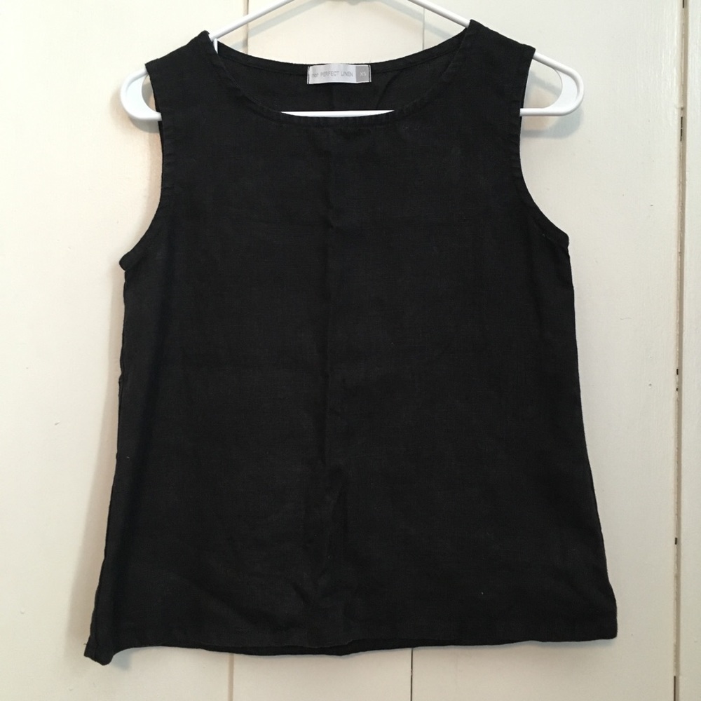 Not perfect linen black sleeveless tank